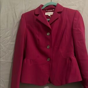 Calvin Klein Pink Blazer Structured Suit Jacket